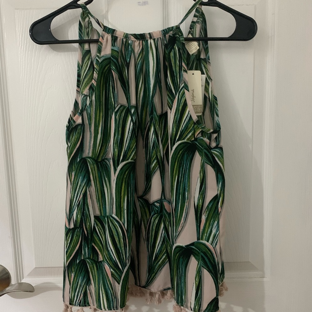 Tropical print tank top